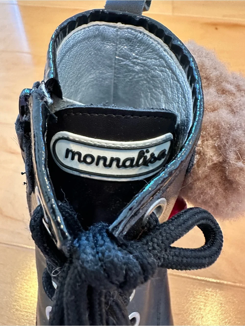 Monnalisa Teddy Bear Leather Boots, EU 36 (US Youth 4/ Women’s 5.5) Hard to Find